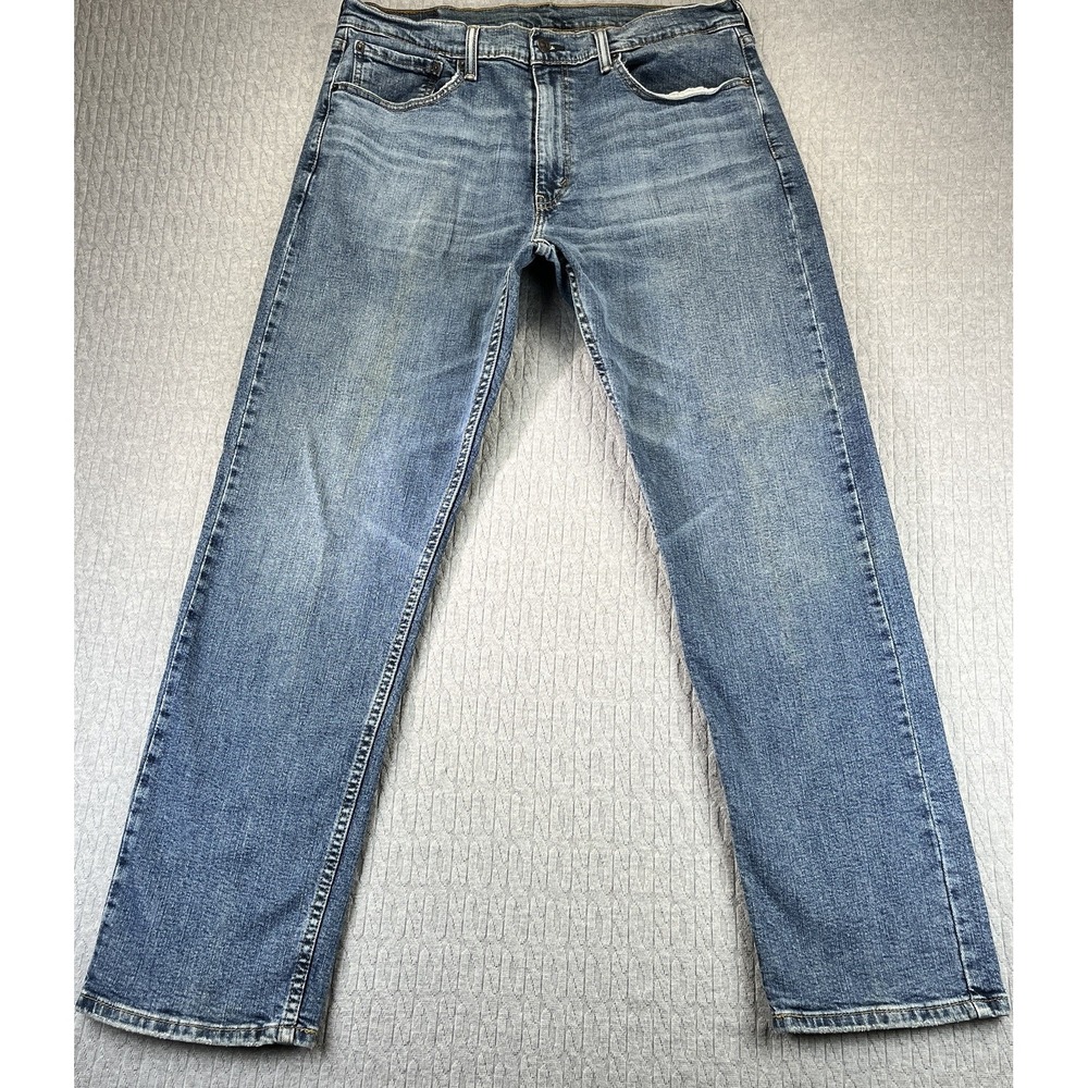 Levi 505 Jeans Men 36x32 Fits 34x30 Blue Medium Wash Straight Leg Denim